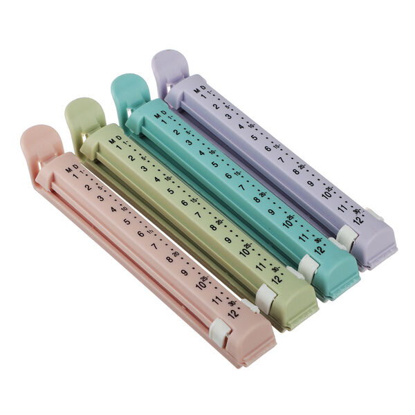 Набор зажимов для пакетов Vetta 4шт с датами, пластик, 12см