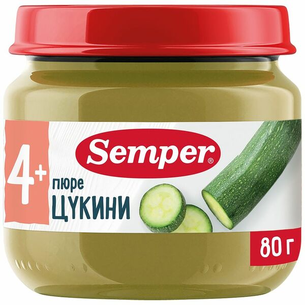 Пюре Semper из цукини с 4 месяцев, 80г
