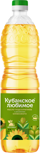 

Масло подсолнечное Кубанское любимое рафинированное с добавлением оливкового масла 800 мл
