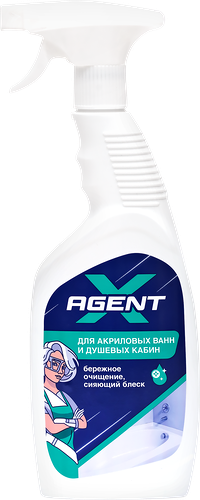 Средство Agent X для чистки акриловых ванн и душевых кабин