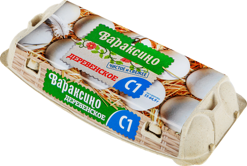 

Яйцо куриное Вараксино Деревенское С1 цвет в ассортименте 10 шт. 600 г