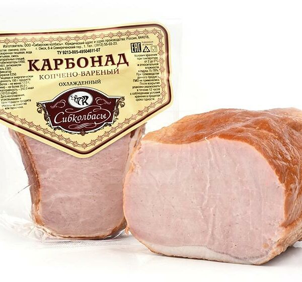 Карбонад Сибирские Колбасы варено-копченый мини 500г