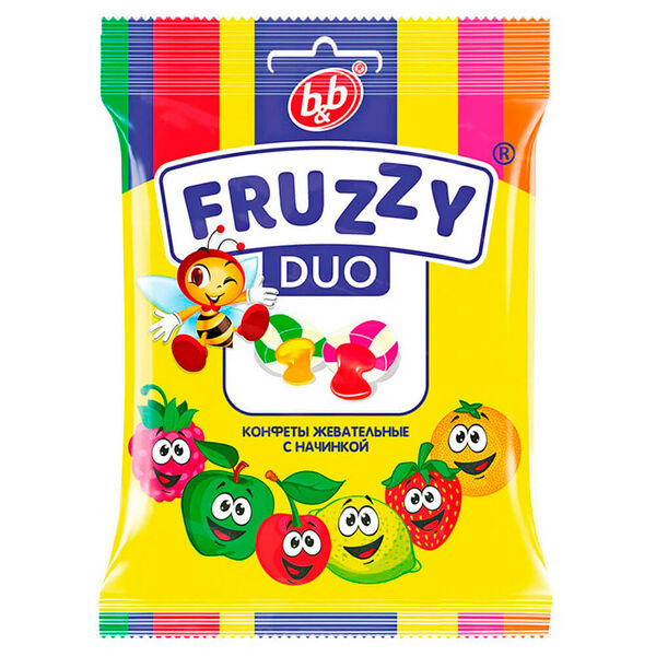 Конфеты жевательные фруззи дуо 180г би-енд-би