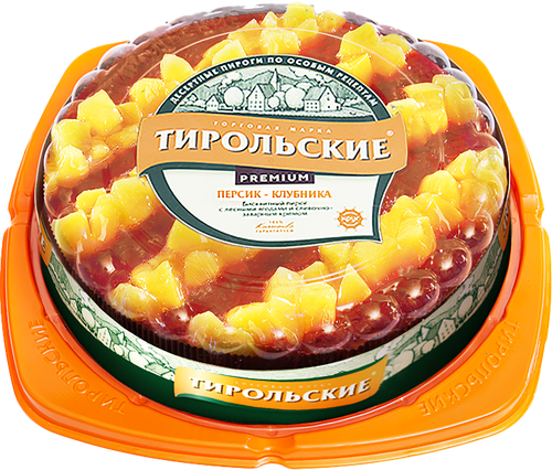 

Пирог Тирольские пироги Персик-клубника 530 г