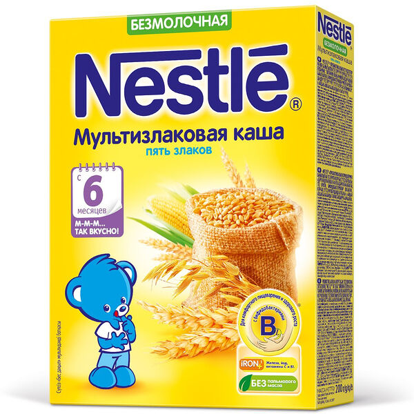 Детская каша мультизлаковая безмолочная Nestle с 6 месяцев