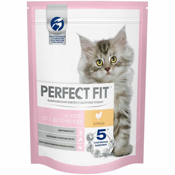 Корм сухой Perfect Fit Junior с курицей для котят, 190г