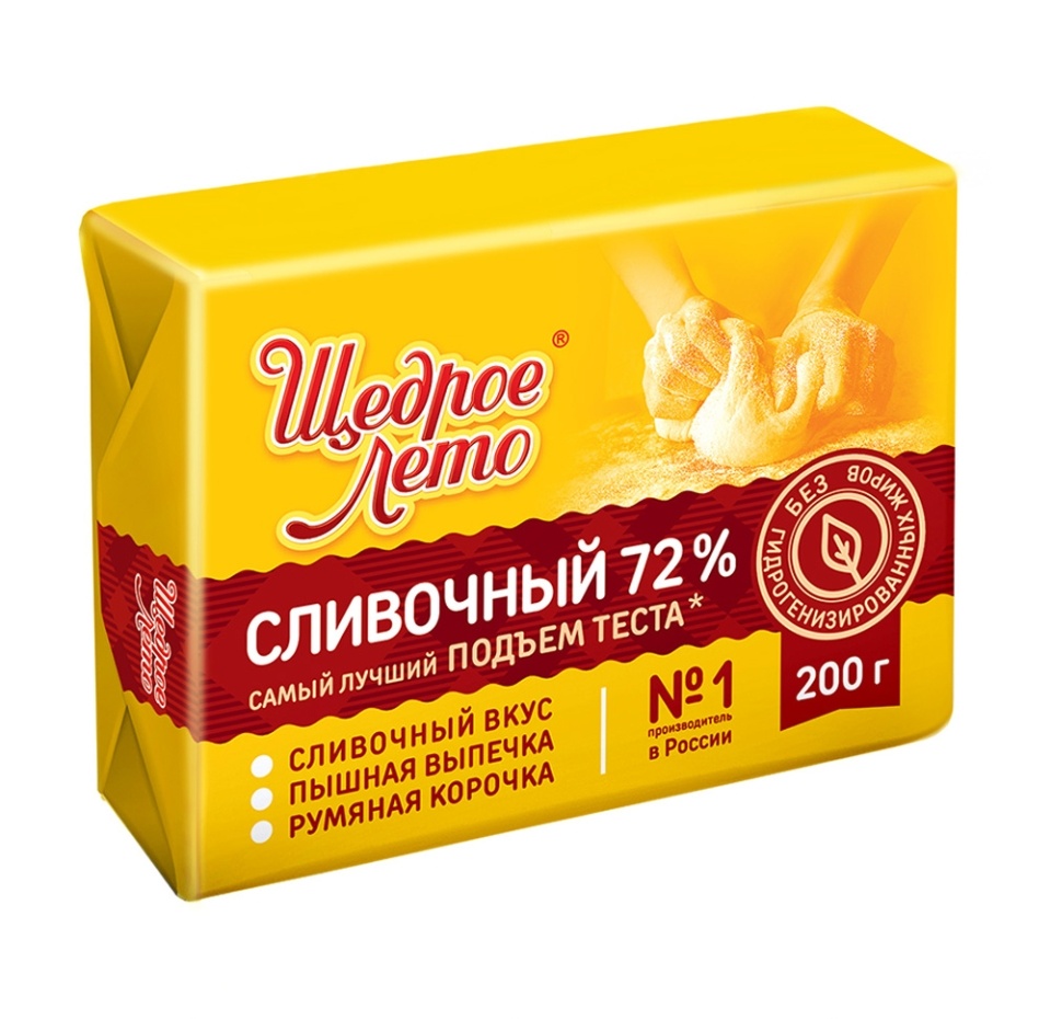 

Маргарин Щедрое Лето сливочный 72% 200 г