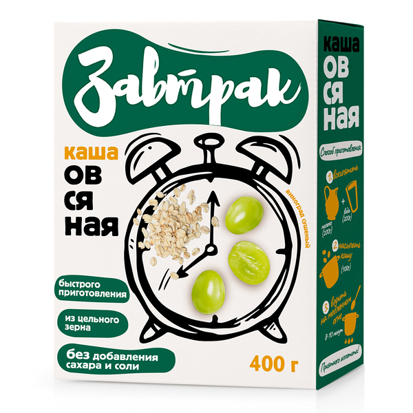 Каша овсяная Завтрак с виноградом сушеным б/п 400г