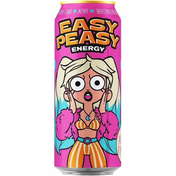 Энергетический напиток Easy Peasy арбуз-гуава газированный, 450 мл