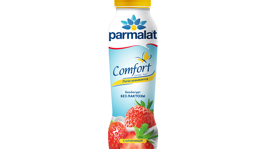 Биойогурт питьевой Parmalat Comfort с клубникой безлактозный 1,5%