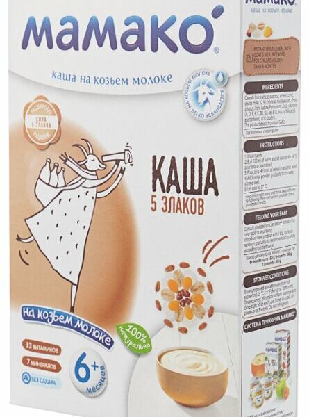 Каша детская Мамако 5 злаков молочная многозерновая на козьем молоке, с 6 месяцев