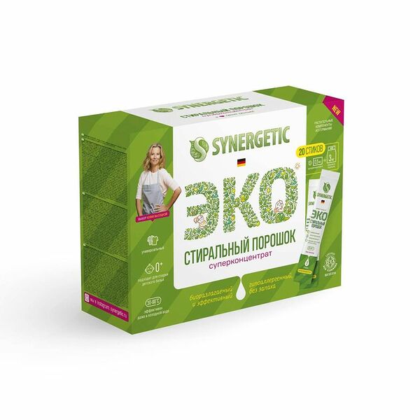 Порошок стиральный Synergetic биоразлагаемый гипоаллергенный 20 стирок