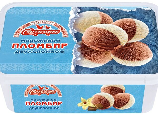 Мороженое Свитлогорье Пломбир двухслойный Ванильно-шоколадный 15% 500г