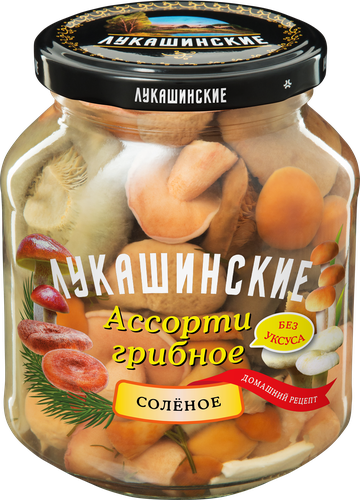 

Грибы соленые Лукашинские Ассорти, 340 г