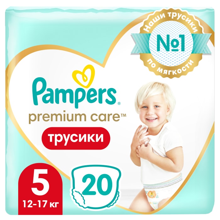 

Трусики-подгузники Pampers Premium Care 5, 12-17 кг, 20 шт.