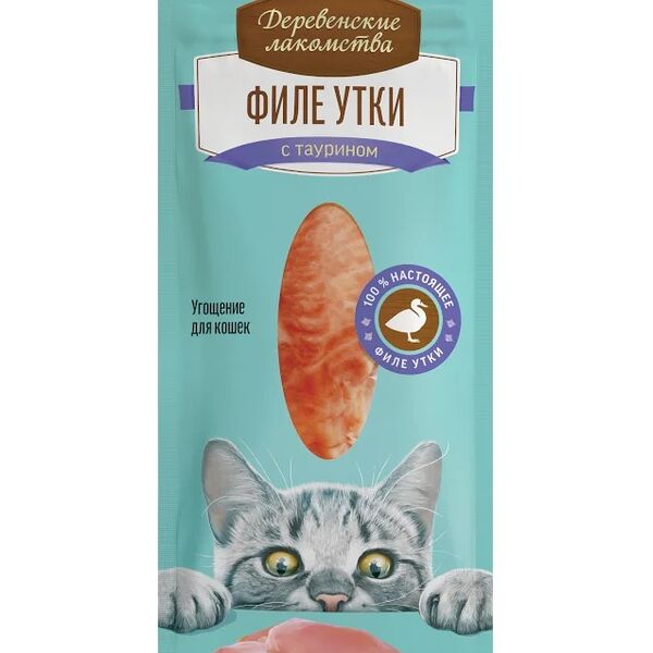 Деревенские лакомства Филе утки нежное лакомство для кошек, 10 г
