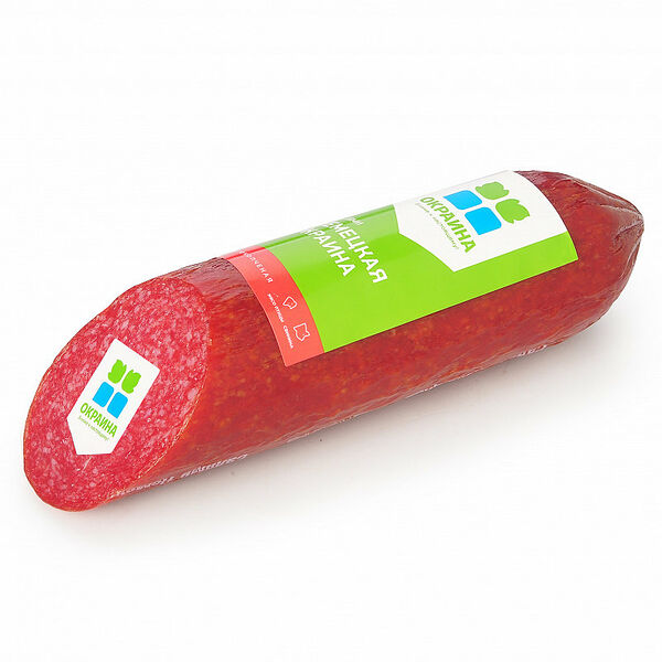 Колбаса сырокопченая Немецкая полусухая ТМ Окраина