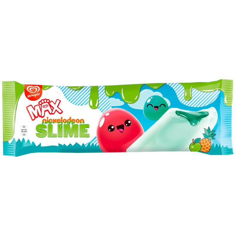 

Мороженое Инмарко Max Slime фруктовый лед яблоко-ананас 54 г