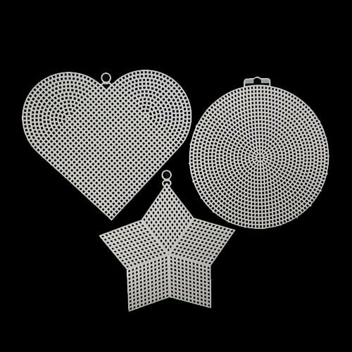 Канва пластик., больш. микс (круг, сердце, звезда), 3шт/упак Bestex