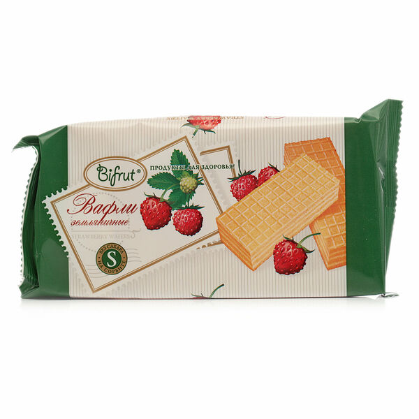 Вафли Земляничные без сахара на сорбите ТМ Bifrut (Бифрут)