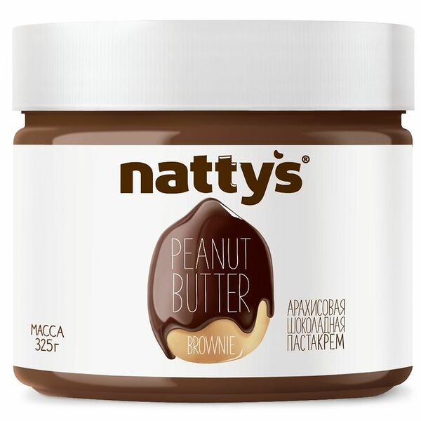 Паста арахисовая Nattys Brownie с шоколадом-какао-мёдом