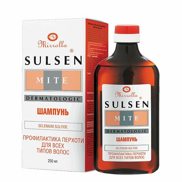Шампунь Mirrolla Sulsen Mite профилактика перхоти для всех типов волос 250 мл