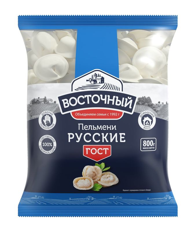 

Пельмени Восточный Русские свино-говяжьи 800 г