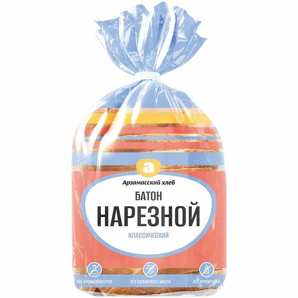 Батон Арзамасский хлеб Нарезной в нарезке 200 г