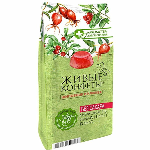 Мармелад желейный Лакомства для здоровья клюква-шиповник, 170г