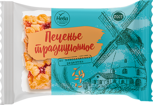Печенье сдобное НЕВСКОЕ ЧАЕПИТИЕ с фруктовой начинкой, 40г