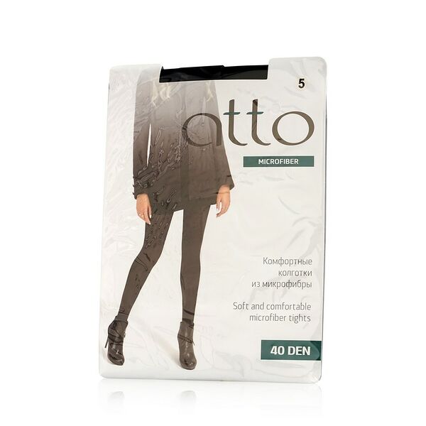Женские колготки Atto из микрофибры 40den черные 5 размер