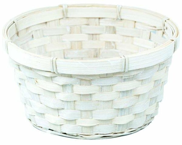 Кашпо Азалия Декор плетеное бамбук белое, D20хH10 см