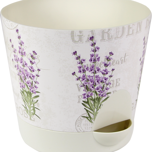 Кашпо Idea Ника Деко Лаванда с прикорневым поливом, 12 см, 0.8 л
