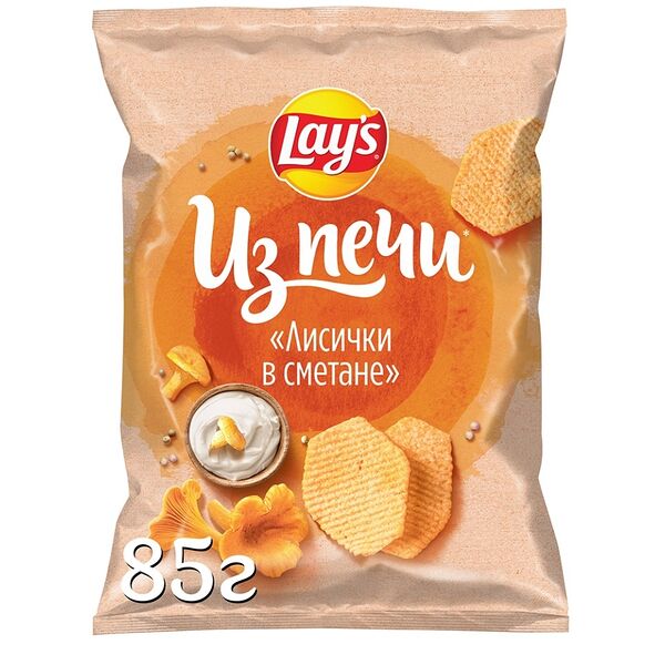 Картофельные чипсы Lay's Из печи Лисички в сметане 85 г