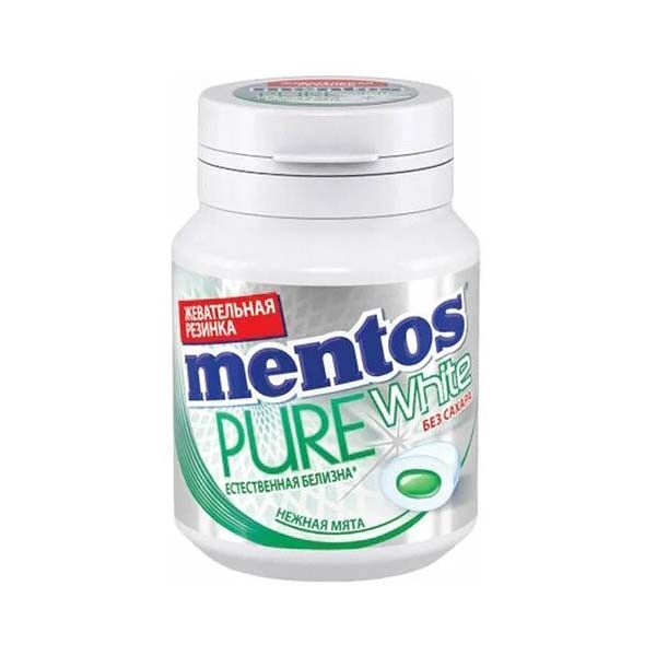 Жевательная резинка Ментос Pure White 54гр Нежная мята