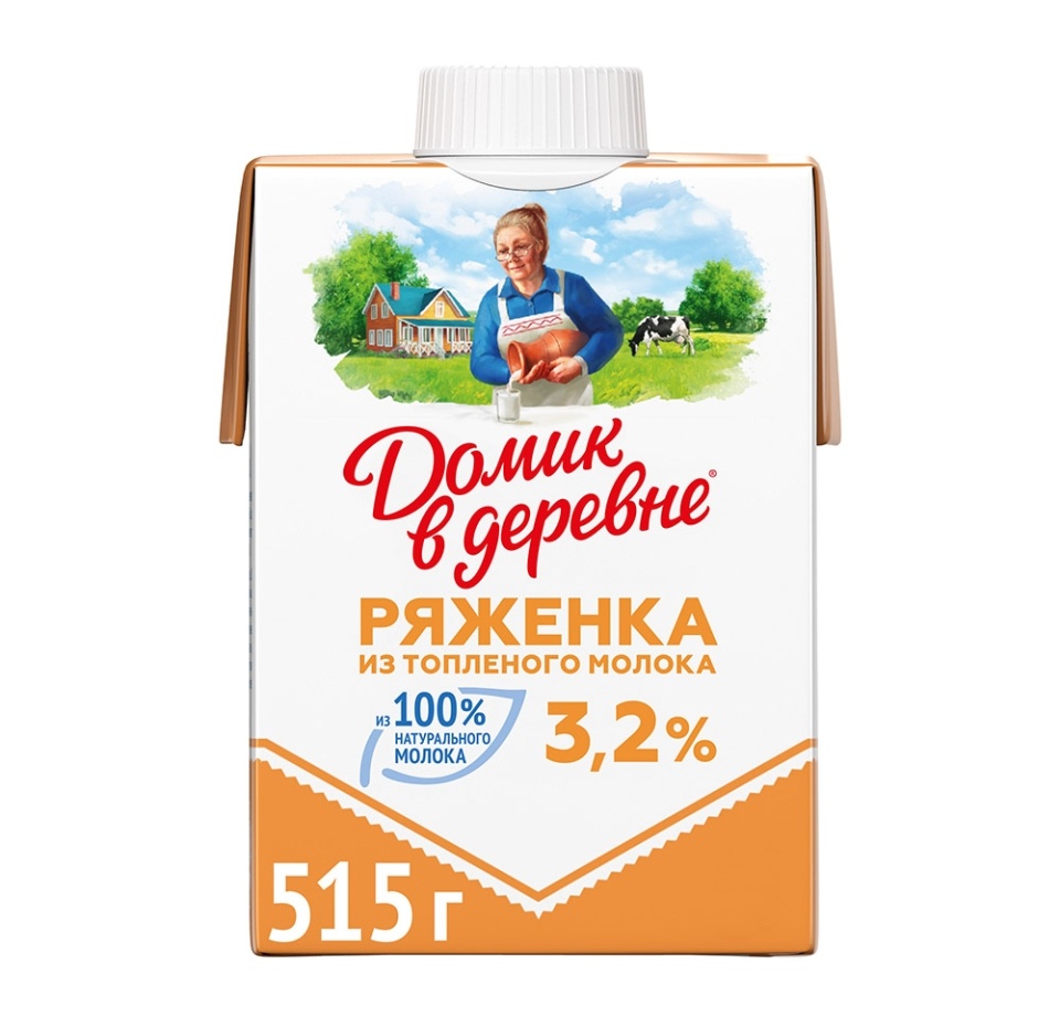 

Ряженка из топлёного молока Домик в деревне 3,2% 515 г