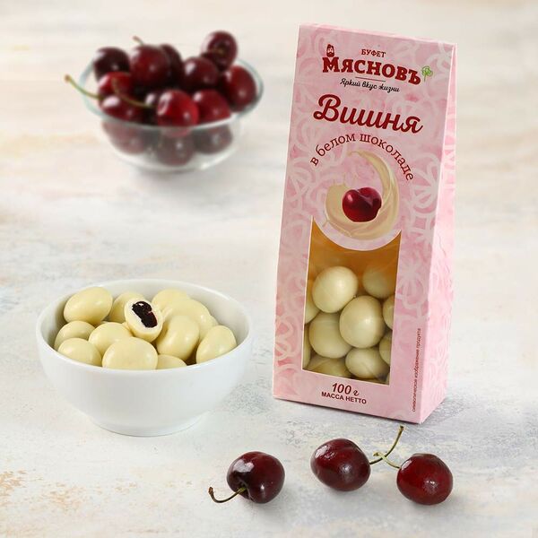 Конфеты Вишня в белом шоколаде МясновЪ Буфет