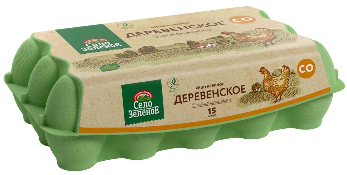 

Яйцо куриное столовое Село Зеленое деревенское отборной категории С0 15 шт. 710 г