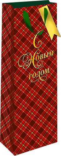 Пакет подарочный АРТ ДИЗАЙН Новый год, премиум, 12х36см, в ассортименте