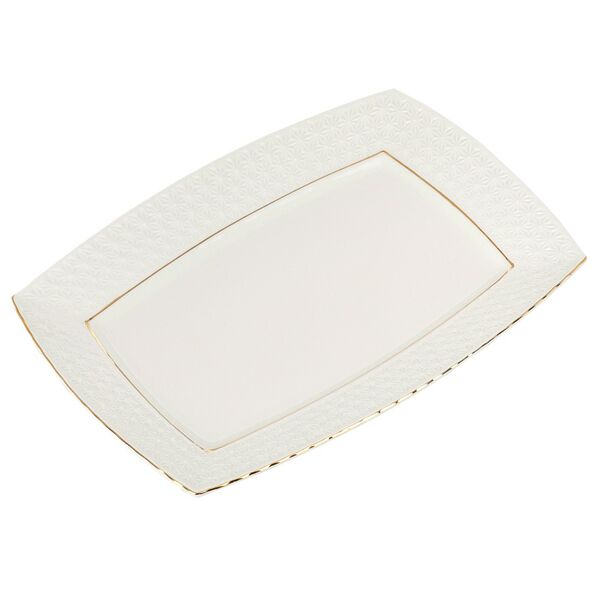 Блюдо прямоугольное Коралл Снежная Королева, фарфор, 28 см