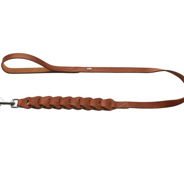 Hunter поводок кожаный Solid Education Chain 20 мм х 120 см., Коньячный