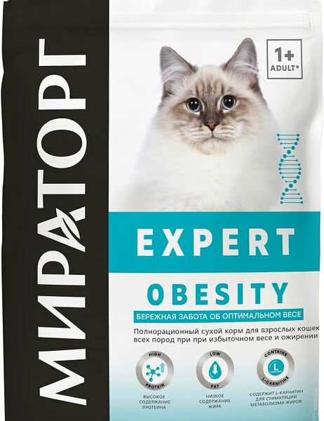 Сухой корм для кошек Мираторг Expert Obesity бережная забота об оптимальном весе, 400 г