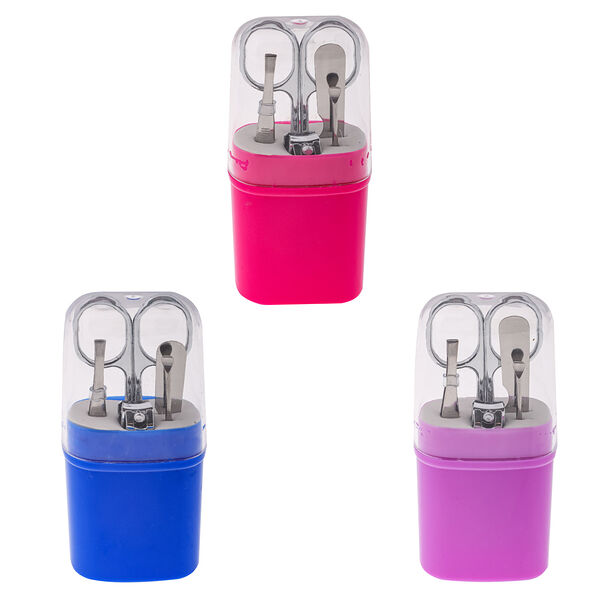 Юниlook набор маникюрный 5 пр. (ножницы, книпсер, пилка д/ногтей, пинцет, шабер) в пласт. футляре