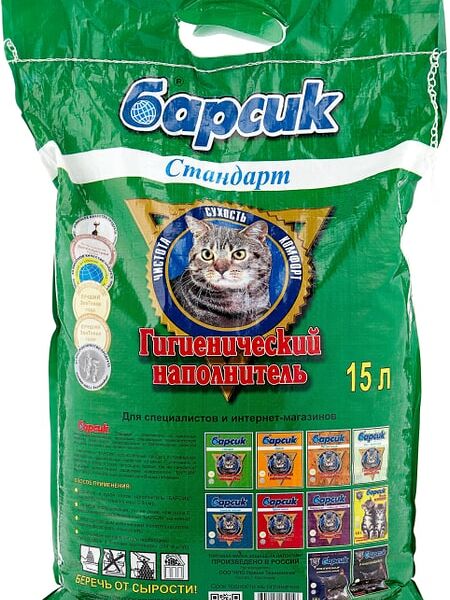 Наполнитель для кошачьего туалета Барсик впитывающий 15л