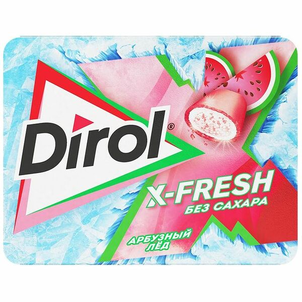 Жевательная резинка Dirol X-Fresh Арбузный лёд без сахара, 16г