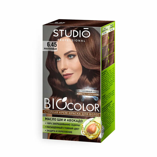 Краска для волос Studio Biocolor тон 6.45 Каштановый 115 мл