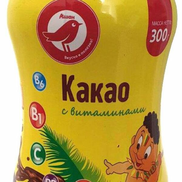 Какао АШАН Красная птица растворимый с витаминами