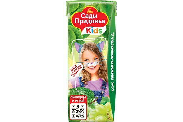Сок детский Сады Придонья Яблоко и виноград с 6 месяцев