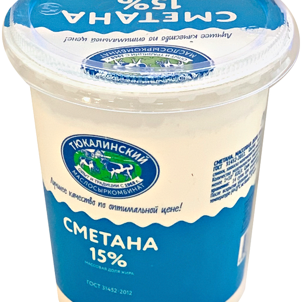 Сметана МЗ ТЮКАЛИНСКИЙ 15%, без змж