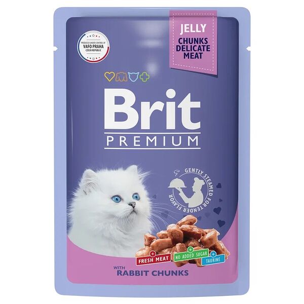 Корм для котят влажный Brit Premium Кролик в желе